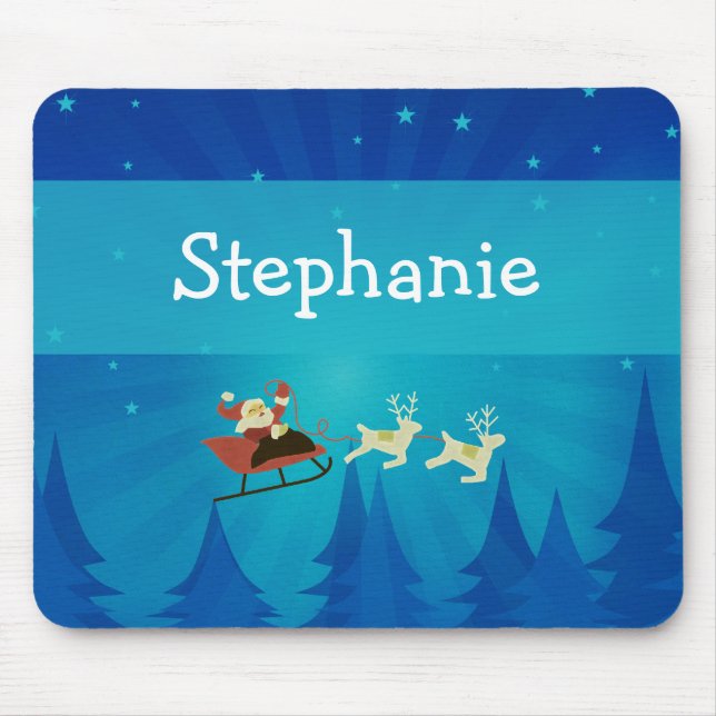 Tapis De Souris Père Noël - Scène hivernale Mousepad (Devant)