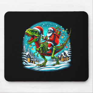 Tapis De Souris Père Noël squelette à cheval sur T Rex dinosaure N