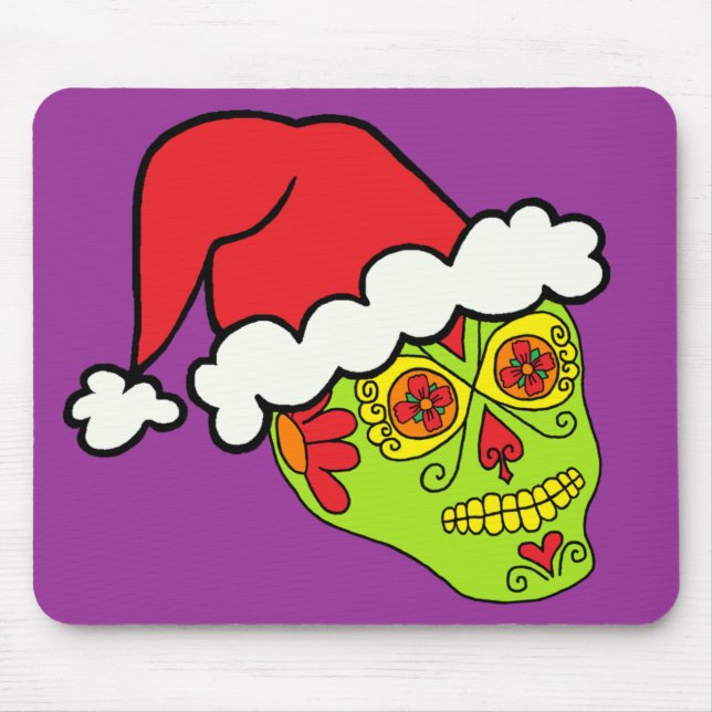 Tapis De Souris Père Noël Sugar Skull (Devant)