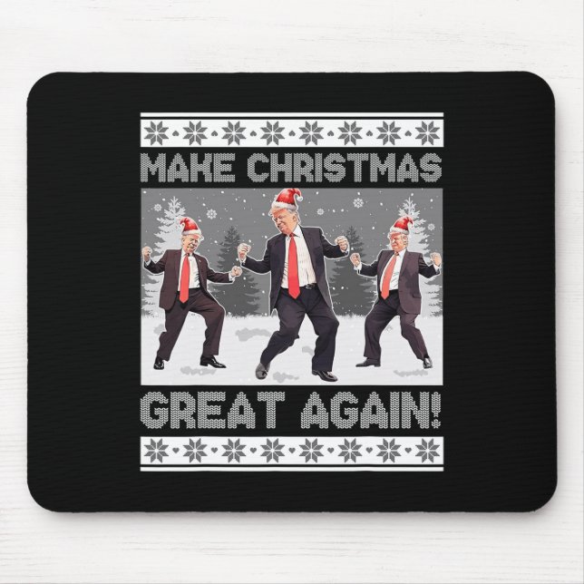 Tapis De Souris Père Noël Trump Danse Rendre Noël super moche (Devant)