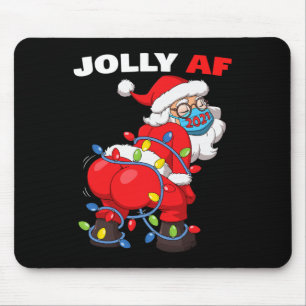 Tapis De Souris Père Noël twerkant dans un masque joyeux de Gatlan
