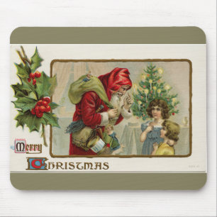 Tapis De Souris Père Noël victorienne et Noël des enfants