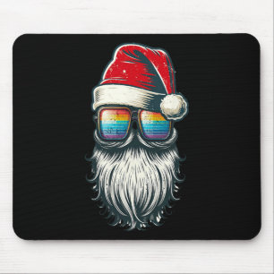 Tapis De Souris Père Noël Vintage vitres arc-en-ciel Noël Santa Ha