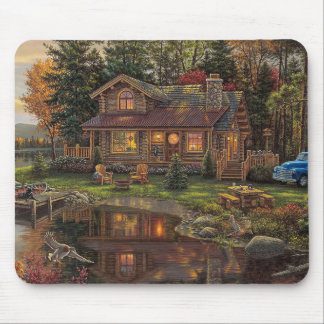 Tapis De Souris Perfect Log Cabine Getaway Art