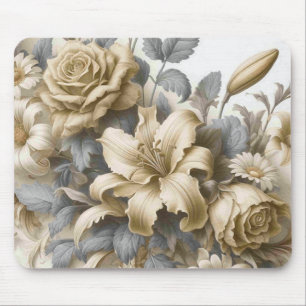 Tapis De Souris Perfection florale Jaune antique