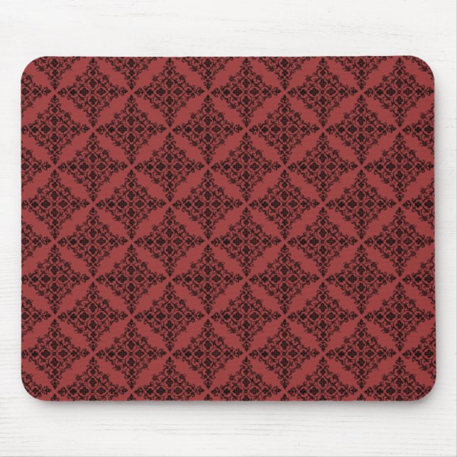 Tapis De Souris Perfectly Polished Damask Mousepad, Red (Devant)