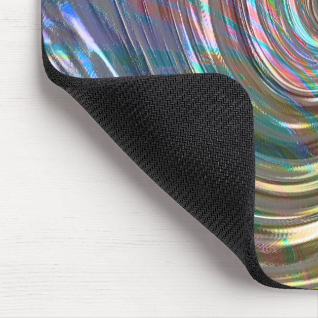 Tapis De Souris Perlé beige à bleu lilas ou tourbillon métallique (Coin)