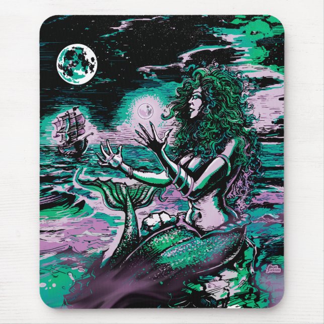 Tapis De Souris Perle de l'Atlantide de sirène de sirène (Devant)