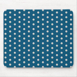 Tapis De Souris perles blanches sur bleu turquoise