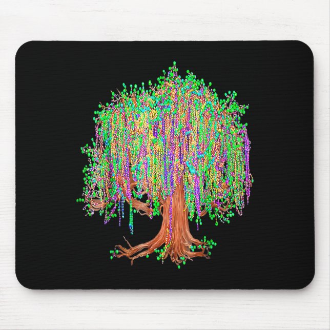 Tapis De Souris Perles d'Arbre Mardi Gras Design Orleans (Devant)