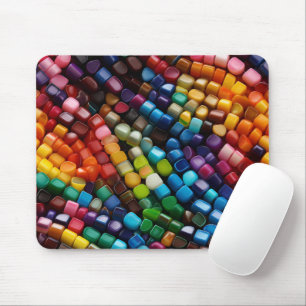 TAPIS DE SOURIS PERLES EN PLASTIQUE DE COULEURS VIVES