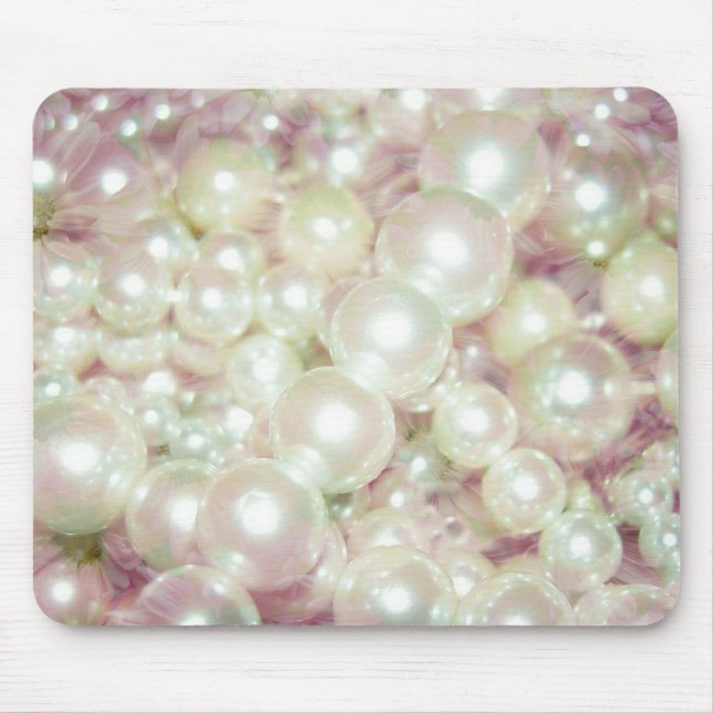 Tapis De Souris Perles et marguerite rose (Devant)