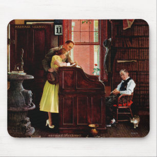 Tapis De Souris Permis de mariage par Norman Rockwell