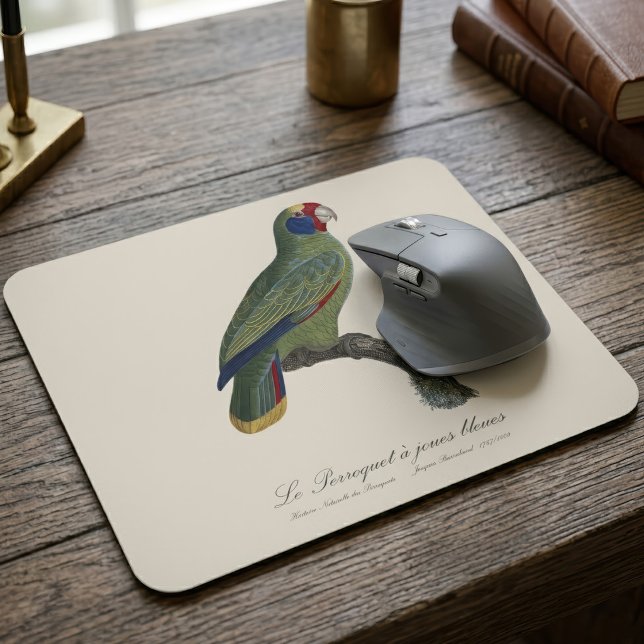 Tapis De Souris Perroquet à queue rouge, Amazona Brasiliensis (Red-Tailed Parrot Amazon, Amazona Brasiliensis. Mouse Pad)
