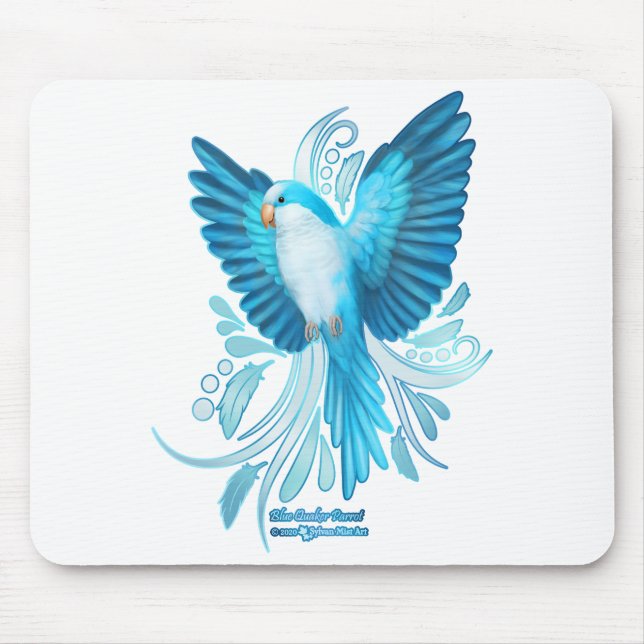 Tapis De Souris Perroquet bleu Quaker (Devant)