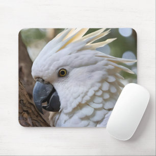 Tapis De Souris Perroquet de Cockatoo australien blanc,