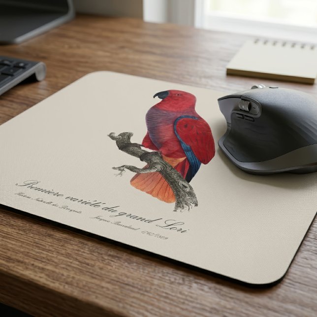 Tapis De Souris Perroquet éclectus de Vosmaer, Eclectus Roratus Vo (Vosmaer Eclectus Parrot, Eclectus Roratus Vosmaeri. Mouse Pad)