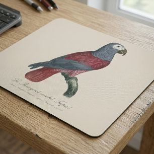 Tapis De Souris Perroquet Gris Africain Facteur Rouge Psittacus Er