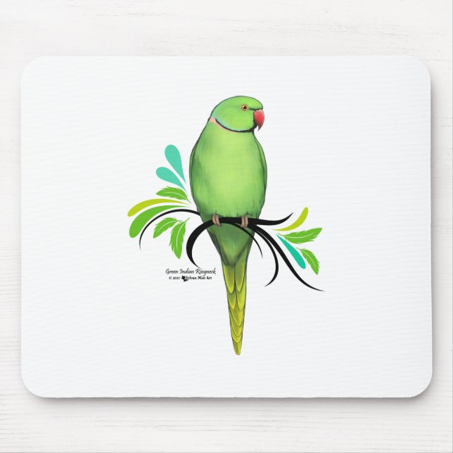 Tapis De Souris Perroquet indien vert (Devant)