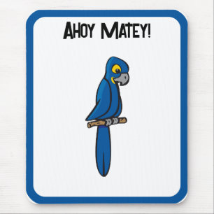 Tapis De Souris Perroquet Pirate Ahoy Matelot Dessin Animé, Oiseau