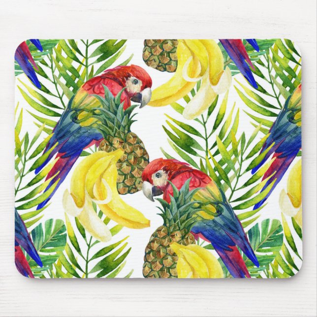 Tapis De Souris Perroquets et fruit tropical (Devant)