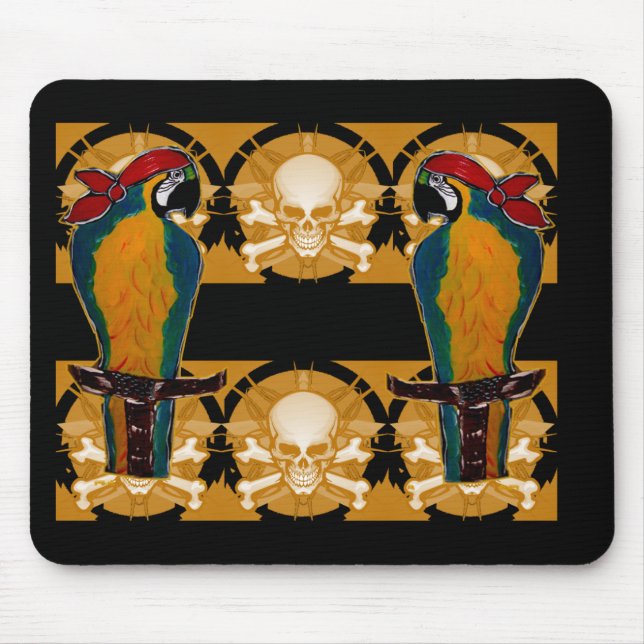Tapis De Souris Perroquets Pirates (Devant)