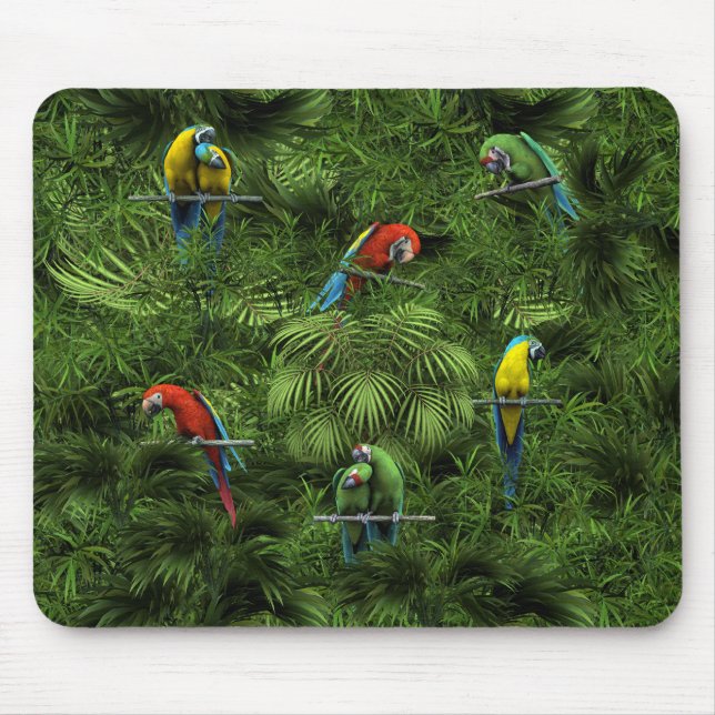 Tapis De Souris Perroquets tropicaux de jungle de KRW (Devant)