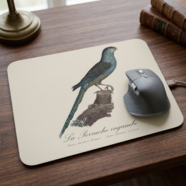 Tapis De Souris Perruche terrestre ou Perruche des marais, Pezopor (Ground Parrot or Swamp Parrot, Pezoporus Wallicus. Mouse Pad)
