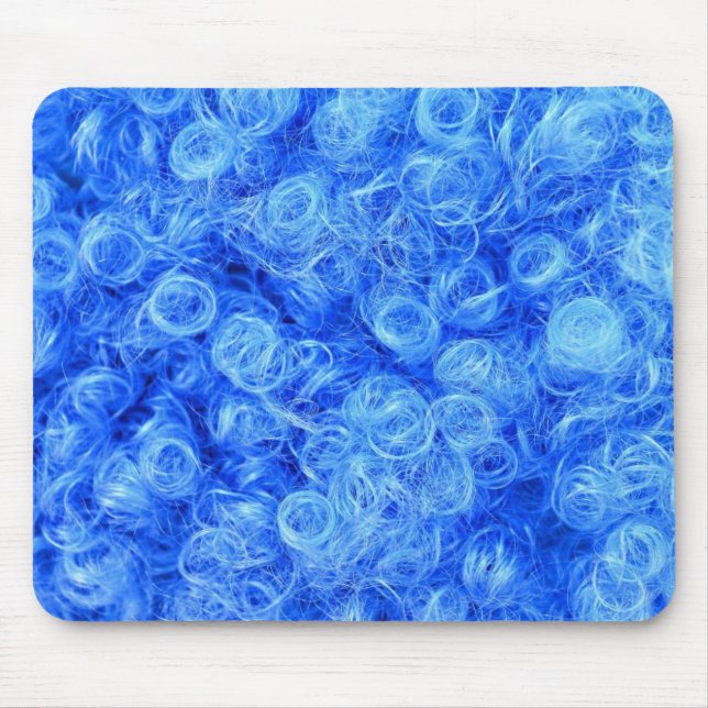 Tapis De Souris perruque bleue pour carnaval (Devant)