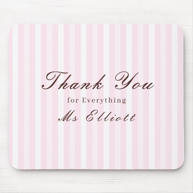 Tapis De Souris Personalised Thank You Teacher Mouse Pad Pink Mist (Devant)