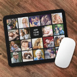 Tapis De Souris Personalized 19 Square Photo Collage<br><div class="desc">Personalized mouse mat featuring 19 photos of your choice,  and a text template for you to customize.</div>