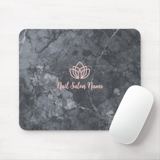 Tapis De Souris Personalized Grey Marbel Nail Studio Branding (Avec souris)