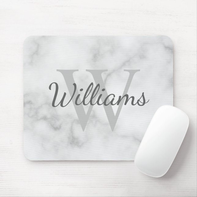 Tapis De Souris Personalized Monogram and Name Marble Look (Avec souris)