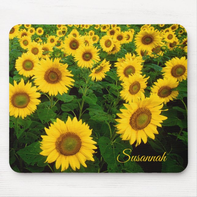 Tapis De Souris Personalized Mouse Pad with Sunflowers (Devant)