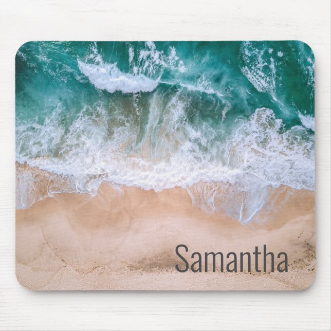 Tapis De Souris Personalized name Beach Waves Ocean Surf (Devant)