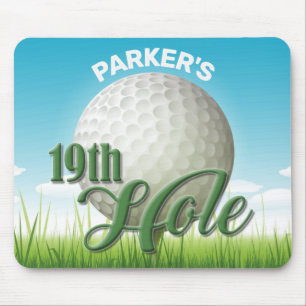 Tapis De Souris PERSONALIZED NAME Golfer Golf Pro Ball 19th Hole