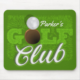 Tapis De Souris Personalized NAME Golfer Green Golf Course Club