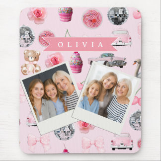 Tapis De Souris Personalized Pink Coquette Retro Cute Teddy Bear 