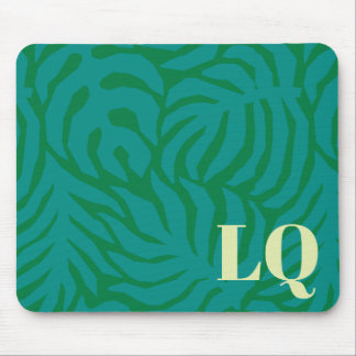 Tapis De Souris Personalized Teal Palm Leaf Pattern Mouse Pad
