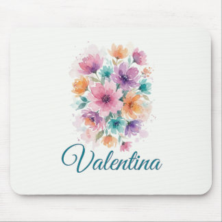 Tapis De Souris Personalized Watercolor Floral Name Mousepad