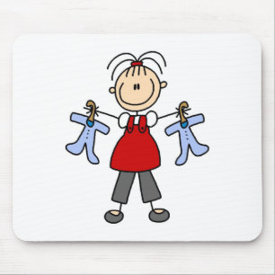 Tapis de souris personnage bâton enceinte