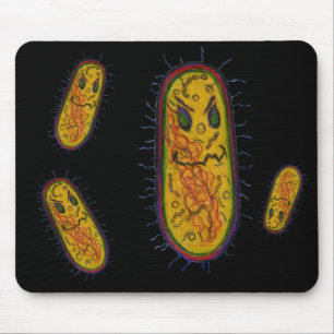 Tapis De Souris Personnage de dessin animé moyen de bactéries