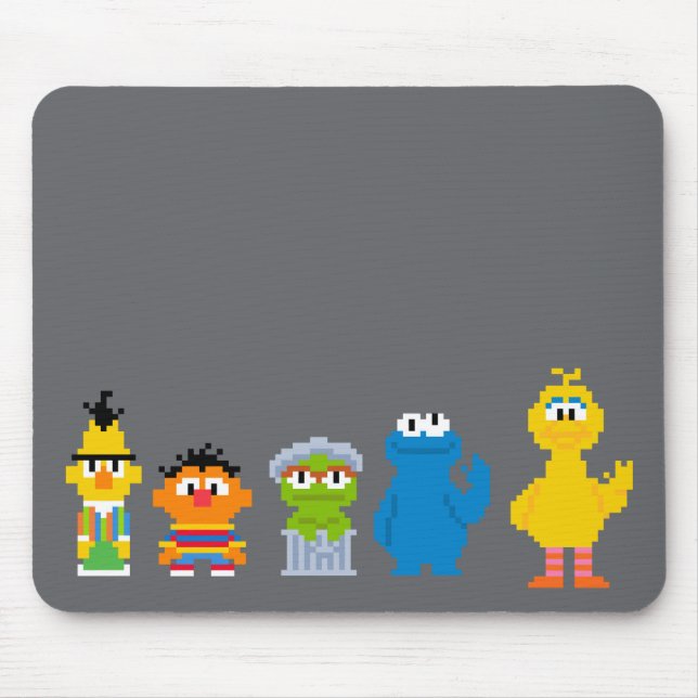 Tapis De Souris Personnages de Sesame Street en pixels (Devant)