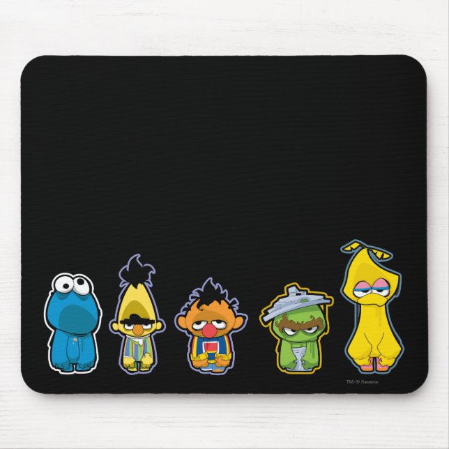 Tapis De Souris Personnages de Sesame Street zombies (Devant)