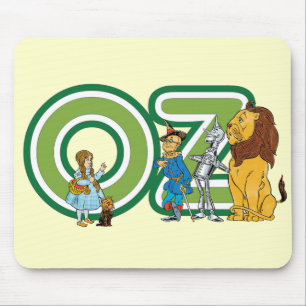 Tapis De Souris Personnages vintage du Magicien d'Oz et lettres de