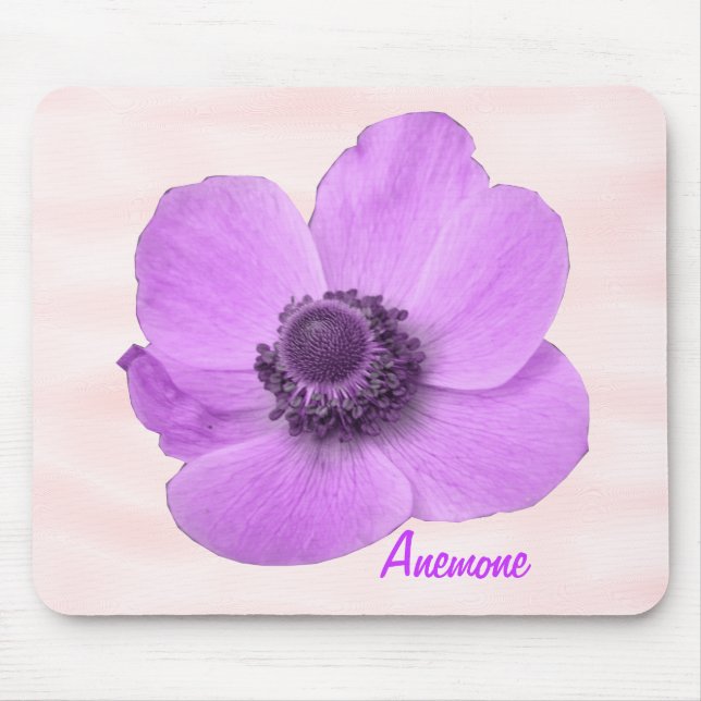 Tapis De Souris Personnalisable Anémone rose Fille (Devant)