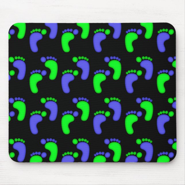 Tapis De Souris Personnalisable bleu de pieds de sucrerie (Devant)