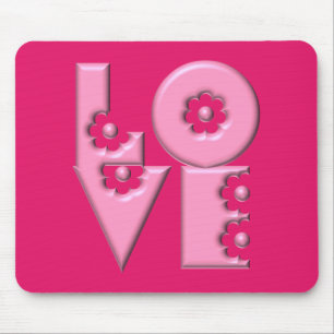 Tapis De Souris Personnalisable Bubblegum rose 3D LOVE Carré