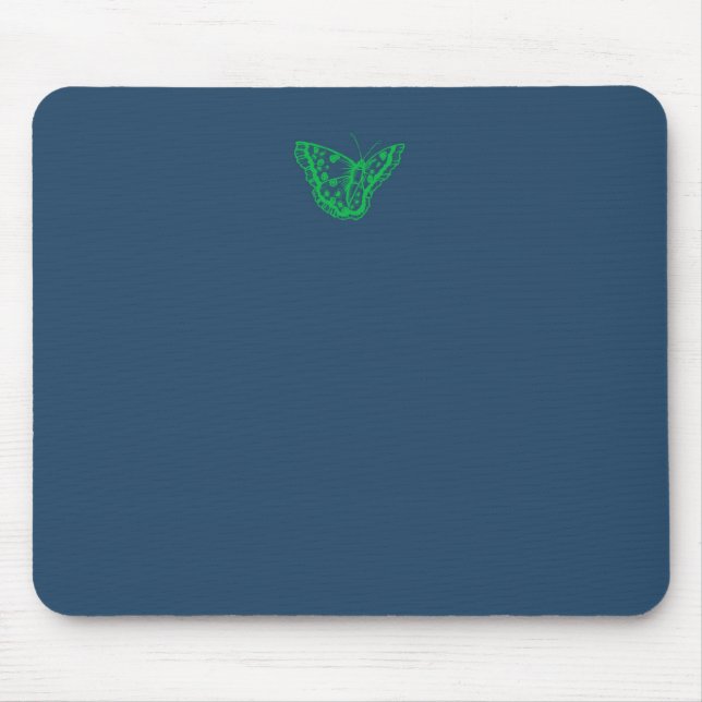 Tapis de souris personnalisable Papillon Bleu Mari (Devant)