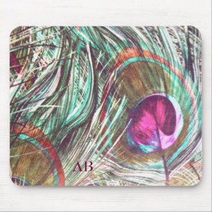 Tapis De Souris Personnalisable : Plumes de paon